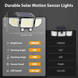 Onforu Solar Lights Outdoor, 3000LM 180 LED Motion Sensor Flood Lights with Remote Control, 3 Modes, IP65 | Lumora