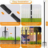 LETIANPAI 4 Pack String Light Poles,10 Ft Metal Poles with Fork for Outdoor String Lights,Outdoor Light Poles with | Lumora