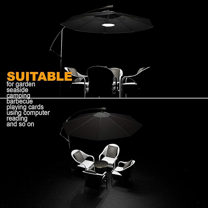 Umbrella Light, Magictec 44 LED Patio Umbrella Cordless Lights with 3 Lighting Modes Operated by 4 AA Battery (NOT Include) for Patio Umbrellas Camping Tents or Outdoor Use