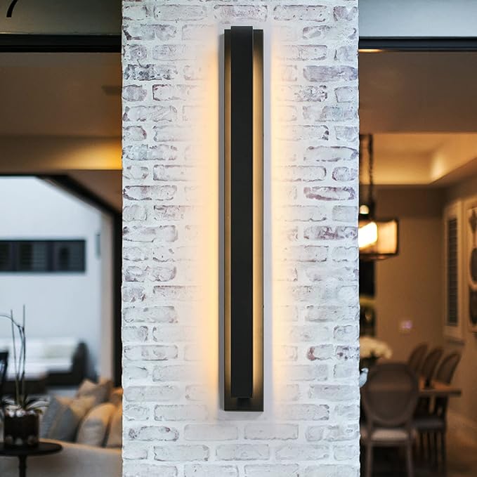 35inch Long Outdoor Modern LED Wall Light, 20W Waterproof Indoor Wall Mount Fixtures,3000K Warm Light Rectangular Wall Sconce for Front Door, Stairway, Living Room