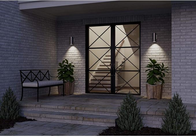Progress Lighting P563001-147-30K Cylinders Collection 3" LED Modern Outdoor Small Up/Down Wall Lantern Light | Lumora