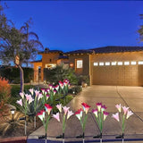 Solar Garden Stake Flower Lights Upgraded 2 Pack Outdoor Waterproof Solar Powered Lights Lily Flowers, 7 Colors | Lumora