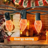 10FT Halloween Orange LED String Lights, 10 Clear Orange Bulbs with Black Wire, Outdoor Waterproof Vintage | Lumora