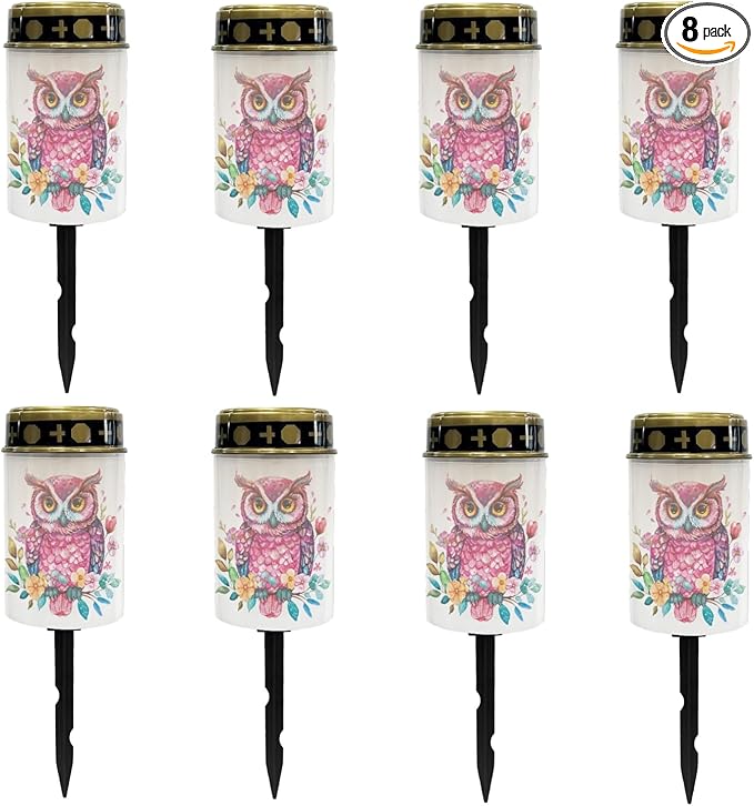 Owl Outdoor Solar Lights Solar Stake Lights Waterproof Garden Decorations for Party,Pretty Solar Walkway Lights for Yard Pathway Light,Wall Light Auto On/Off