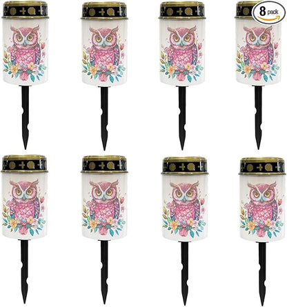Owl Outdoor Solar Lights Solar Stake Lights Waterproof Garden Decorations for Party,Pretty Solar Walkway Lights for Yard Pathway Light,Wall Light Auto On/Off