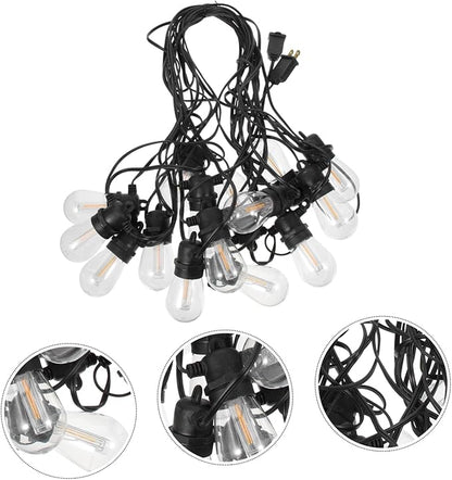 Veemoon 15m Outdoor Led String Lights Bulbs for Camping Garden Parties Christmas Decorations and More Us