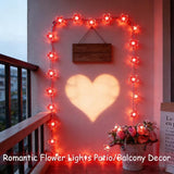 100 LED Red Cherry Blossom Flowrer String Lights, 33 FT Plug in Fairy Floral Lamp with 8 Modes, Flexible Clear Wire | Lumora