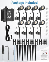 HIBOITEC Low Voltage Landscape Lighting 1200LM 12W with Connectors 100W Transformer - Outdoor Security Flood Light | Lumora