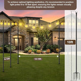 6 Pack 9FT String Light Poles for Outdoor,Metal Lights Hanging Pole Outside with Fork,Light Stand for Patio | Lumora