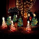 Upgraded 4-Pack Solar Christmas Garden Stake Lights, Decorative Xmas Tree Solar Christmas Yard Stake Outdoor | Lumora