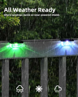 12 Pack Solar Deck Lights, RGB Color Changing Christmas Solar Fence Lights, Waterproof Step - Outdoor Path Light | Lumora