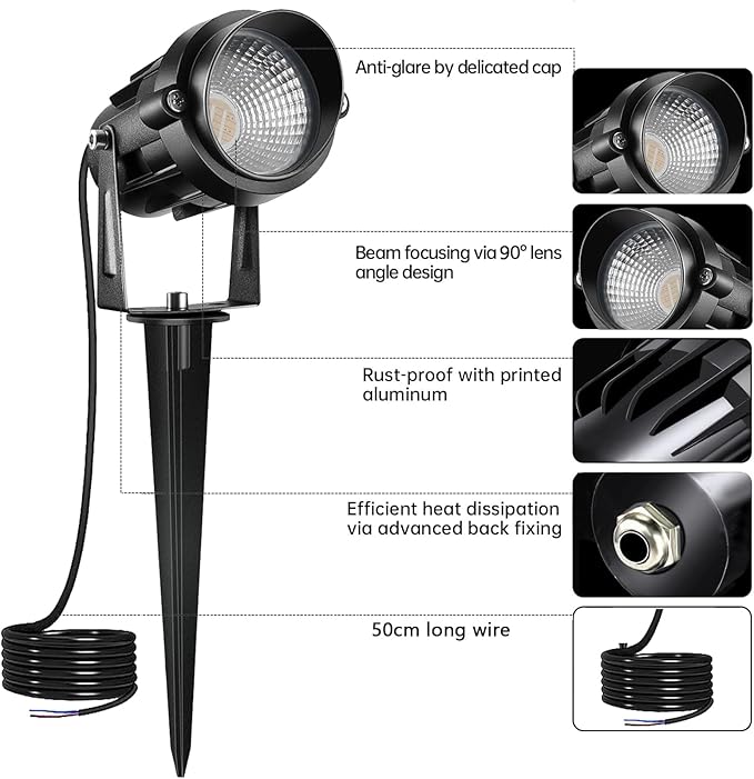 LED Low Voltage Landscape Lighting with Connectors RGB Landscape Spotlight Color Changing Remote Control Waterproof | Lumora