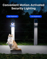 4 Pack Solar Wall Lights, Stainless Steels Outdoor Waterproof Motion Sensor Modern Metal Lamps for Fence, Deck | Lumora
