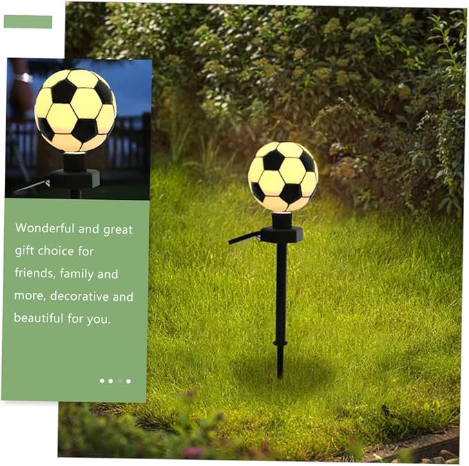 Soccer Shaped Solar Lawn Light Outdoor Decorative Garden Stake Lamp Durable Solar Lighting for Courtyard Patio Garden and Pathway Warm Glow for Nighttime Ambiance