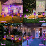 12Pack Halloween Yard Decorations, Purple Solar Halloween Lights for Outside Decor, LED Solar Flame Lights Outdoor | Lumora