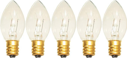 EST. LEE DISPLAY L D 1902 Outdoor Patio String Lights Bulbs & Green Hanging Cord Set Christmas Holiday Seasonal Light Bulbs & Cord Included 25FT C-9 E17 (Green Wire, Clear)