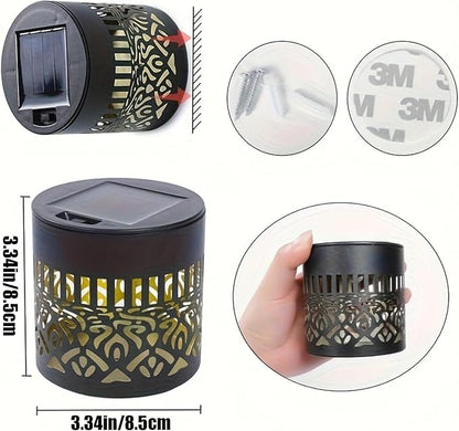 Decorative Solar Mandalas Lights Solar Metal Mandalas Fence Light Waterproof IP65 Deck Step Wall Lights Garden Patio Backyard Post Holiday Gift 1pc