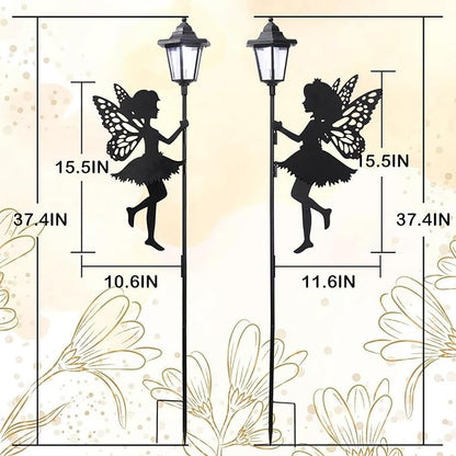 ZKLiLi Fairy Solar Garden Light,Outdoor Garden Fairy Decor Waterproof Large Hanging Lantern Decorations for Patio Yard Porch Lawn Pathway Statues Outdoor Decor Gifts（White Light）