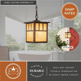 VAXCEL Mission 1 Light Bronze Outdoor Lantern Pendant Honey Glass | Lumora