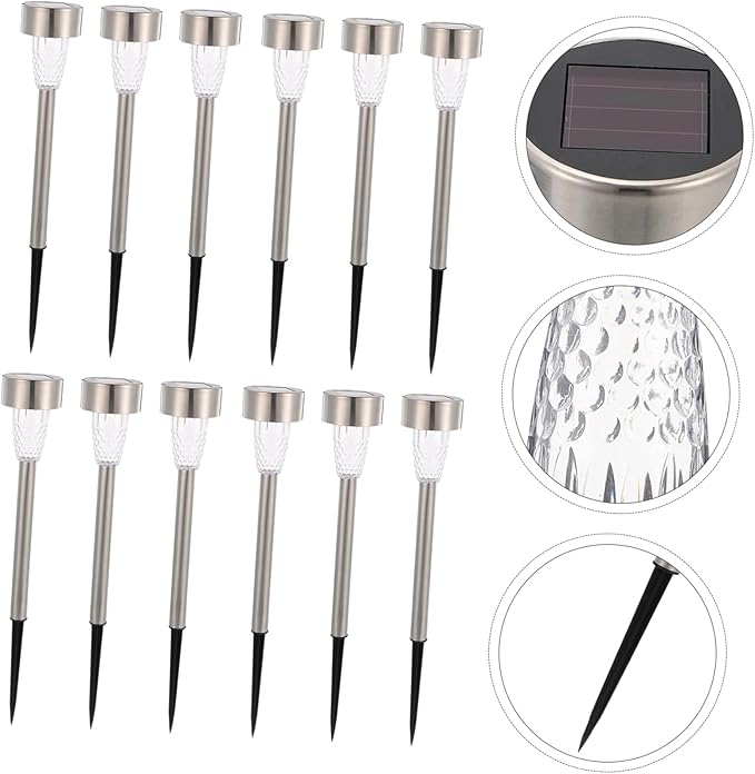 12pcs Outdoor Solar Lights for Solar Pathway Lights Low Voltage Landscape Stake Garden for Decor | Lumora