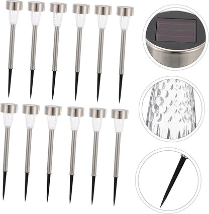 12pcs Outdoor Solar Lights for Solar Pathway Lights Low Voltage Landscape Stake Garden for Decor