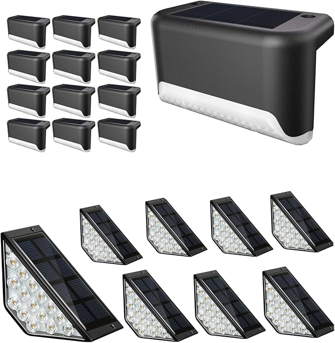 Solar Deck Lights Outdoor Solar Step Lights, Stairs, Step, Fence, Yard, Patio, Railing, Garden and Pathway