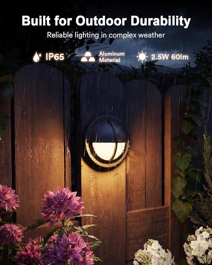 Lumary 12-24V Smart Low Voltage Deck Lights with Hub, 4Inch RGB+CCT Outdoor Privacy Fence Lights, IP65 Waterproof Landscape Lighting for Step, Deck, Patio, Works with Alexa & Google, 6Pack