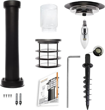 Gama Sonic Solar Pathway Light, Stainless Steel Bollard LED Lamp, Waterproof Outdoor Landscape Lights (GS-214)