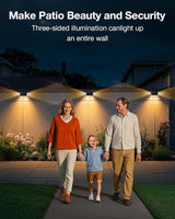 Fence Lights Solar Powered Outdoor Waterproof 3 Sided Wall LED Landscaping 12 Pack for Yard, Deck, Patio, Rail | Lumora