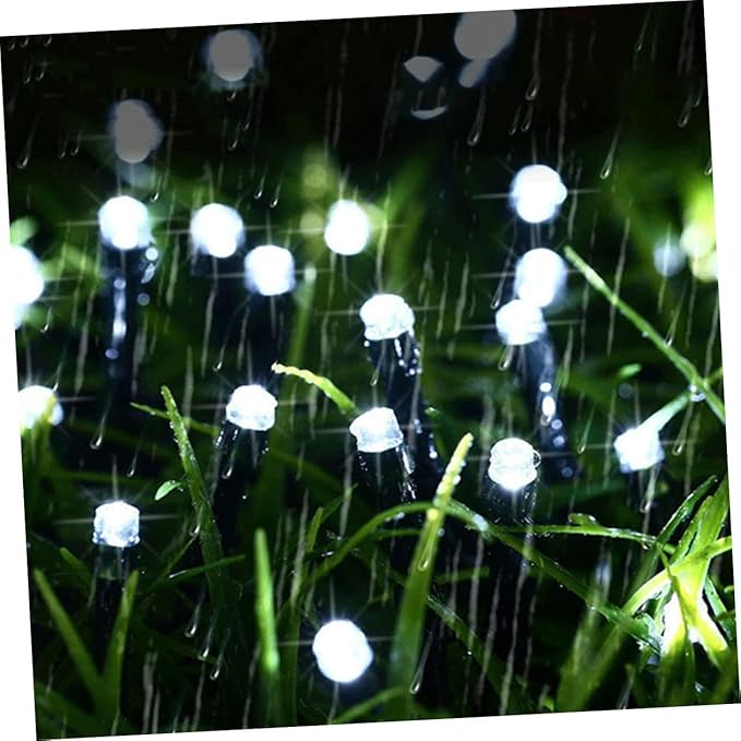 Veemoon 2 Sets Solar Powered LED String Lights Outdoor LED Beads Multi-Color Decorative for Garden Patio Christmas Wedding Party Ambiance