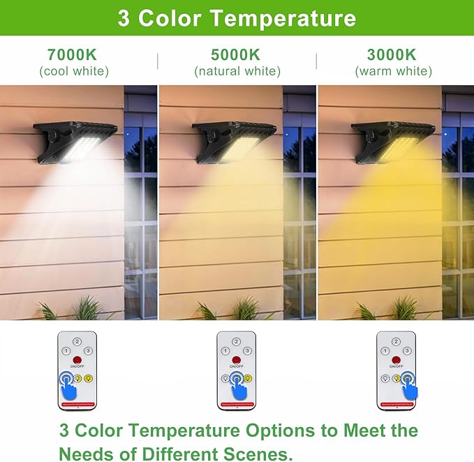 Tryme 118Leds Solar Lights Outdoor Clip Motion Sensor Lights Security Light 3 Modes, 3 Color Temperature, Solar | Lumora