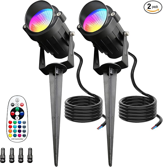 12W RGBW Low Voltage Landscape Lights, LED Color Changing Landscape Lighting,12V 24V Waterproof Outdoor Spotlight | Lumora