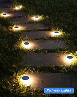 Solar Step Lights Outdoor Waterproof, 4 Pack Warm White Flat Lights Solar Powered for Outside Stair, Deck, Dock | Lumora