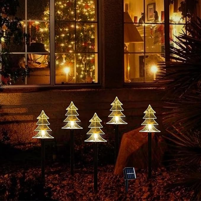 Outdoor Christmas Decorations, Solar Xmas Pathway Lights, Set of 10 Waterproof Landscape Christmas Lights, LED Lamp | Lumora