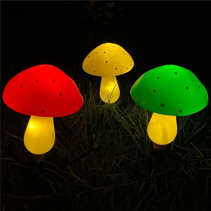 Outdoor Solar Garden Lights, Yard Decorations Mushroom -1Pack 6 Mushroom