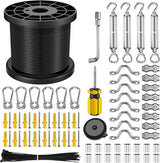 NEREUS String Light Hanging Kit with 164 Ft Vinyl Coated 304 Stainless Steel Cable, String Light Suspension Kit | Lumora