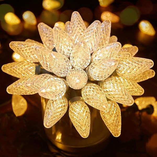 Brightown C9 LED Christmas String Lights, 66ft 100 LED Waterproof Strawberry String Lights, Plug-in Extendable | Lumora