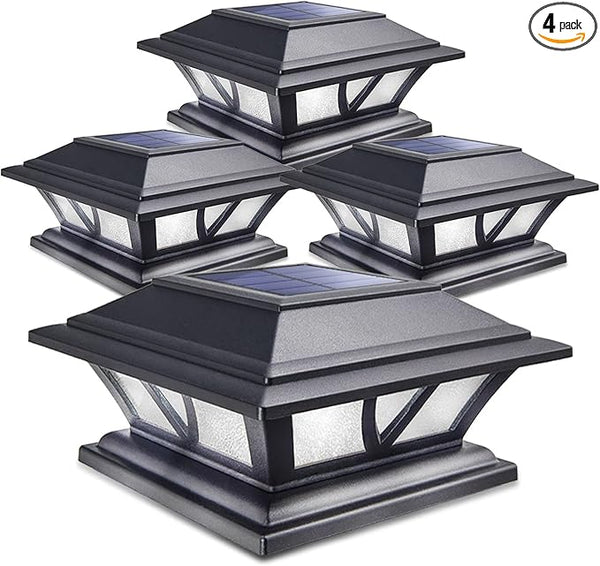SIEDiNLAR Solar Post Lights Outdoor 2 Modes LED Deck Fence Cap Light for 4x4 5x5 6x6 Posts Patio Garden Decoration | Lumora