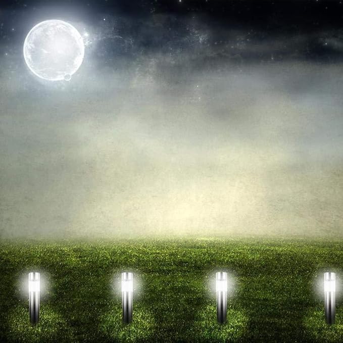 Solar Lawn Lights Stainless Steel Path Lights Outdoor Solar Garden Landscape Lamps for Yard Lighting