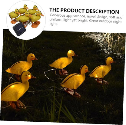 YARNOW Solar LED Yellow Duck Path Lights 5pcs Outdoor Garden Lawn Solar Stake Lamps Waterproof Decorative Landscape Lighting for Patio Yard