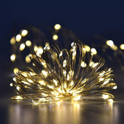 2 Pack 100 LED Solar Powered String Lights, Each 33FT Copper Wire 8 Modes Solar Fairy Lights Outdoor Waterproof for Garden, Patio, Party, Christmas, Home (Warm White)