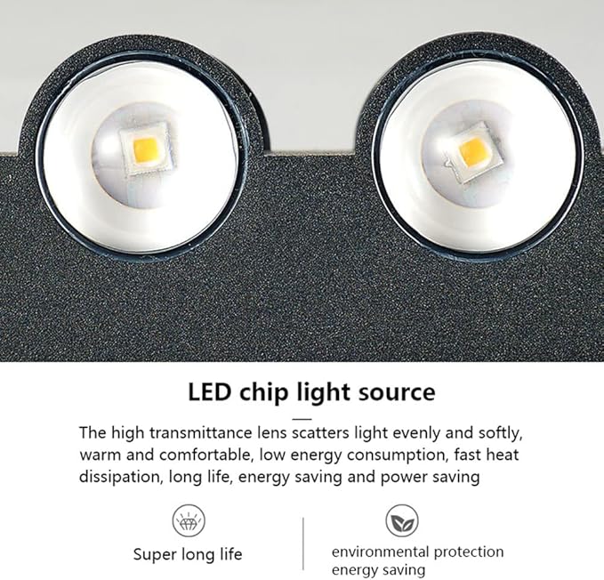 Exterior Light Fixture,Up and Down Wall Lights Indoor IP65 Waterproof Morden Wall Sconces Lighting 6W Warm White | Lumora