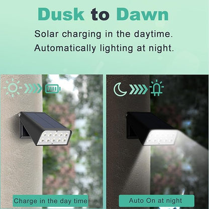 Fence Lights Solar Powered,90° Adjustable,with 7-Color Cycling & Super Bright, Auto Dusk to Dawn Solar Wall Lights Outdoor Waterproof for Garden,Patio,Yard,Pool,Deck,Porch (8 Pack)
