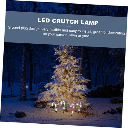 2 Sets Christmas Candy Cane Lights Outdoor Solar Path Lights Candy Cane Pathway Markers for Yard Garden Patio Walkway Party Decor, Colorful Light