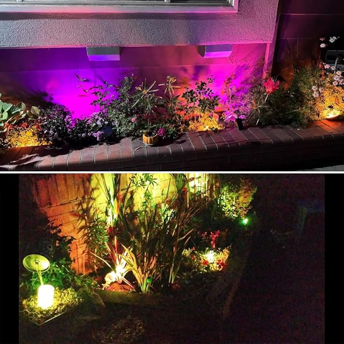 Spotlights Outdoor, RGB Color Changing Landscape Lights 12W 800lm 120V Plug in LED Spot Lights with Remote, IP66 | Lumora