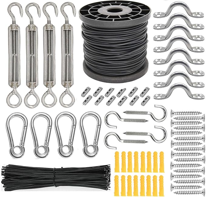 String Light Hanging Kit, Outdoor Lights Hanging Kit, Globe String Lights Suspension Kit, Outdoor Light Guide Wire | Lumora