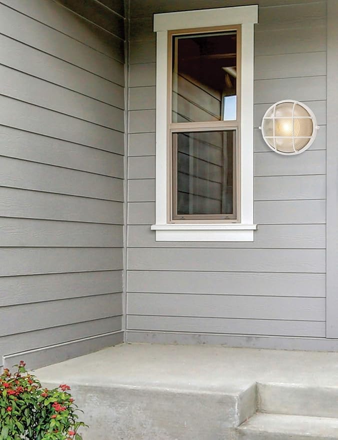 Trans Globe Lighting 41515 WH Outdoor Aria 10" Bulkhead, White