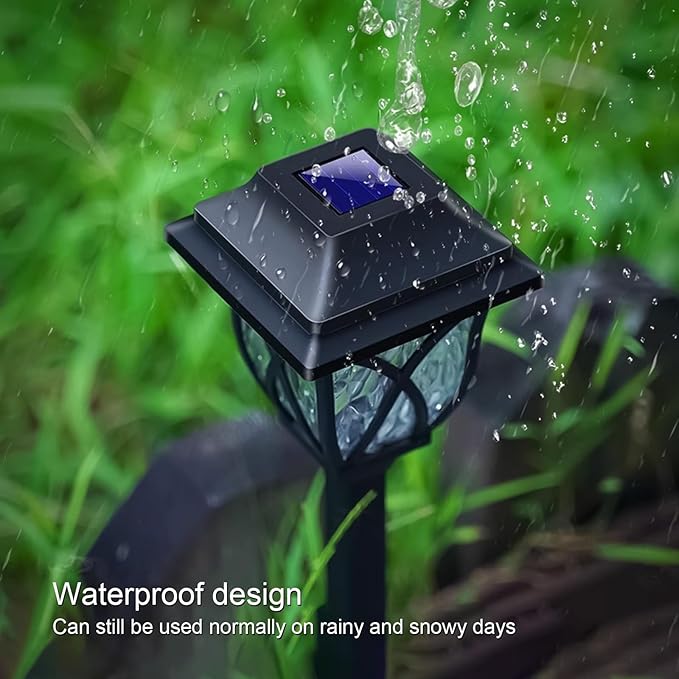 Vintage Solar Pathway Lights, LED Solar Lamp Post Light Waterproof, Decorative Ground Stake Lighting for Patio, Garden, Lawn, Backyard, Pathway, Driveway