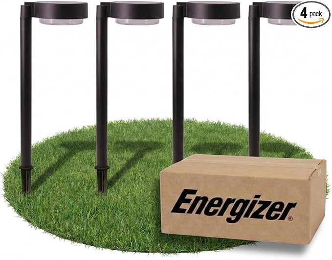 Energizer Outdoor Solar Garden Lights - 4 Pack IP65 Waterproof Solar Downlights with Aluminum Metal Construction, Easy to Install LED Solar Lights for Outside Front Yard Decor & Patio Lighting