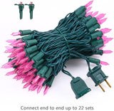 Brizled Pink Valentine Lights, 33ft 100 LED String Lights, Decorative Xmas Tree Light 120V UL Certified Connectable | Lumora